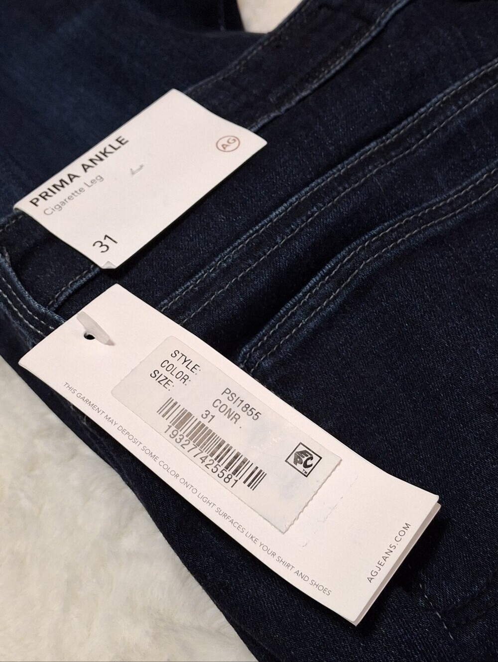 AG Adriano Goldschmied Prima Ankle Cigarette Leg Jeans Dark Wash Size 31 - Picture 15 of 16